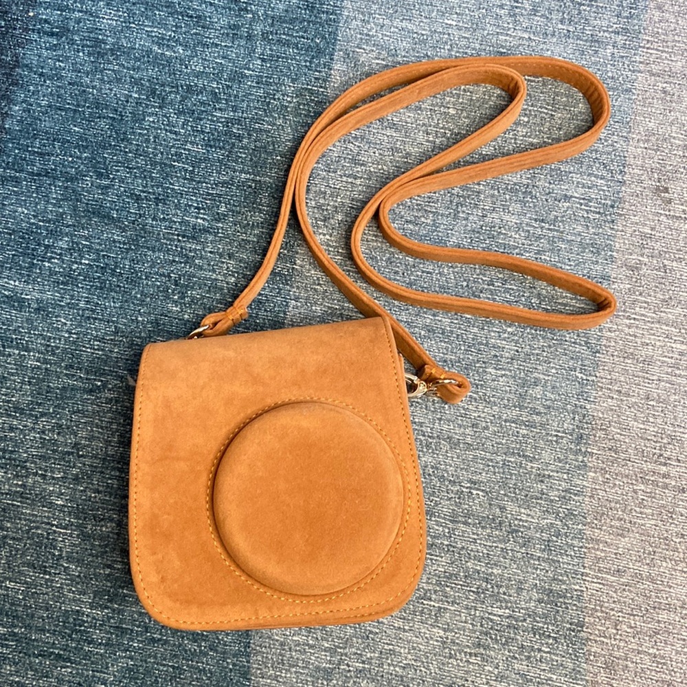 heyday™ Fujifilm Instax Mini 11 Camera Brown Faux Suede Cross Body Case